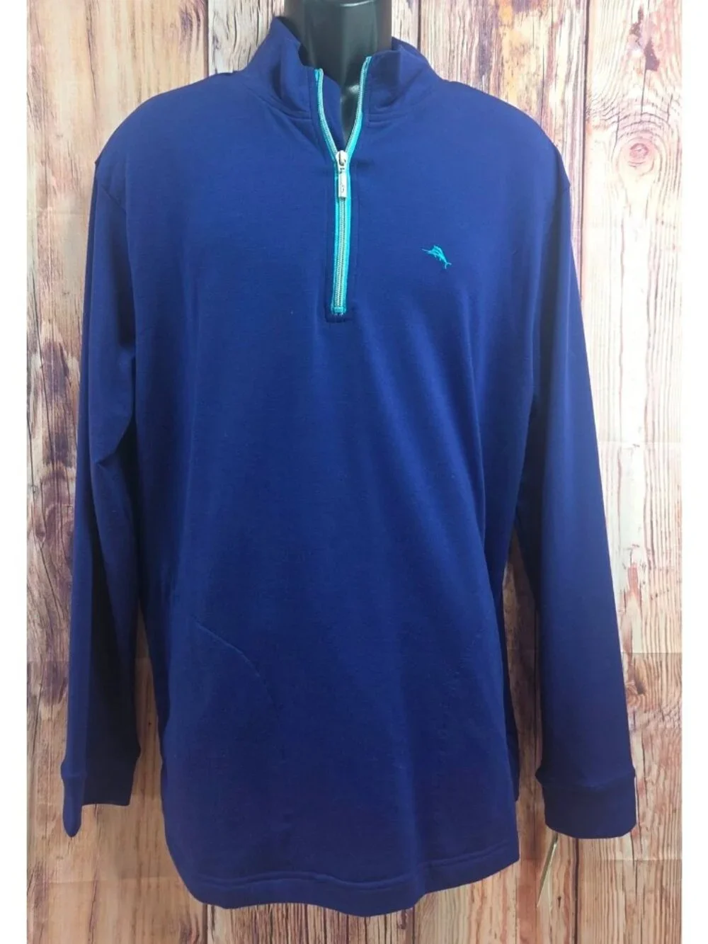 Tommy Bahama Mens Navy Blue Quarter Zip Sweater Large NWT
